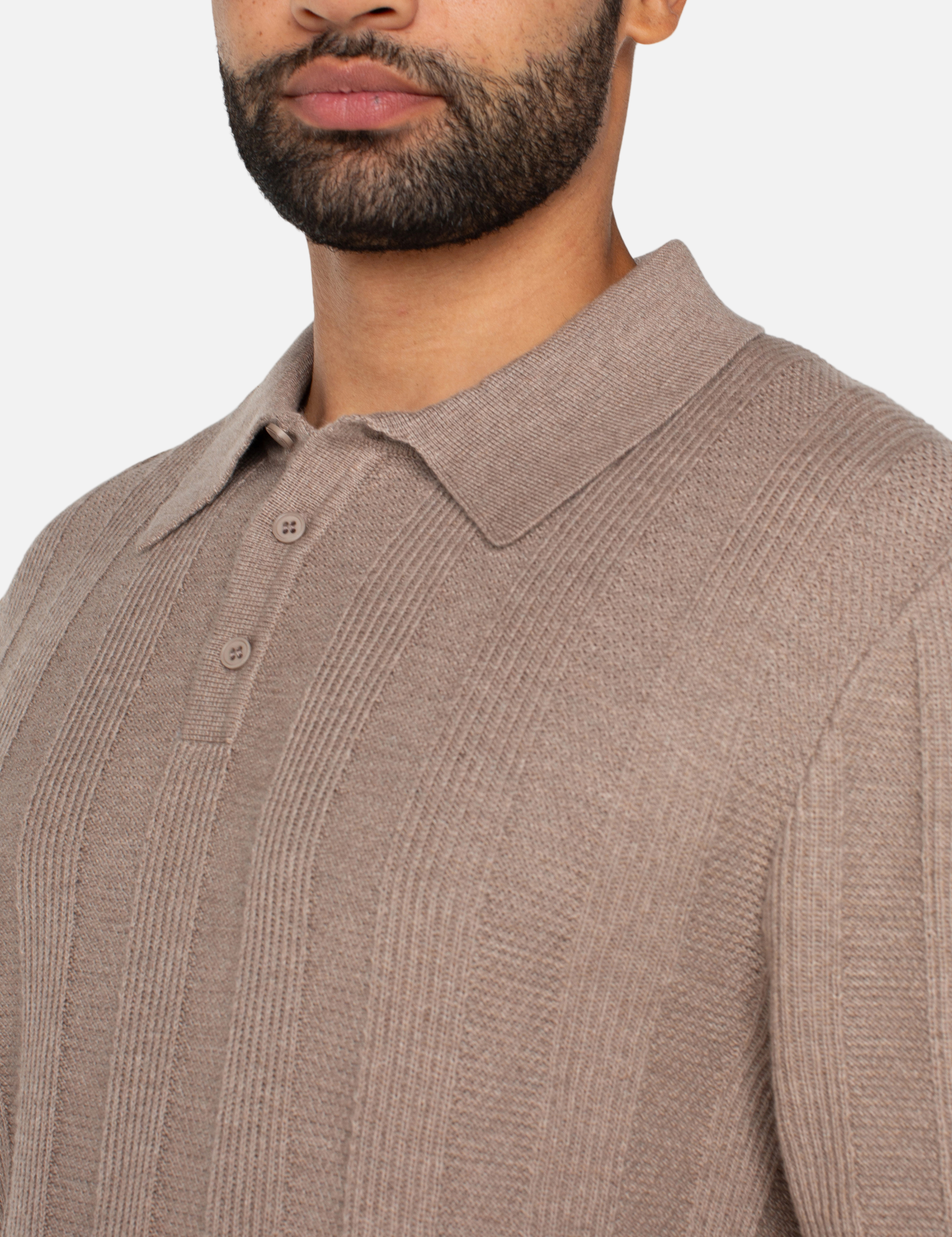 Liverpool Sweater Polo Taupe Knit SS Short Sleeve Men’s Top for Men Athens GA Georgia Kempt Menswear Store Near Me
