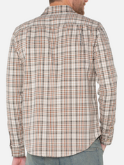 Liverpool Santa Fe Button Up Collared Khaki Rust Plaid Pattern Multi-Colored LS Long Sleeve Men’s Fall Winter Tops for Men Athens GA Georgia Kempt Menswear Store Near Me