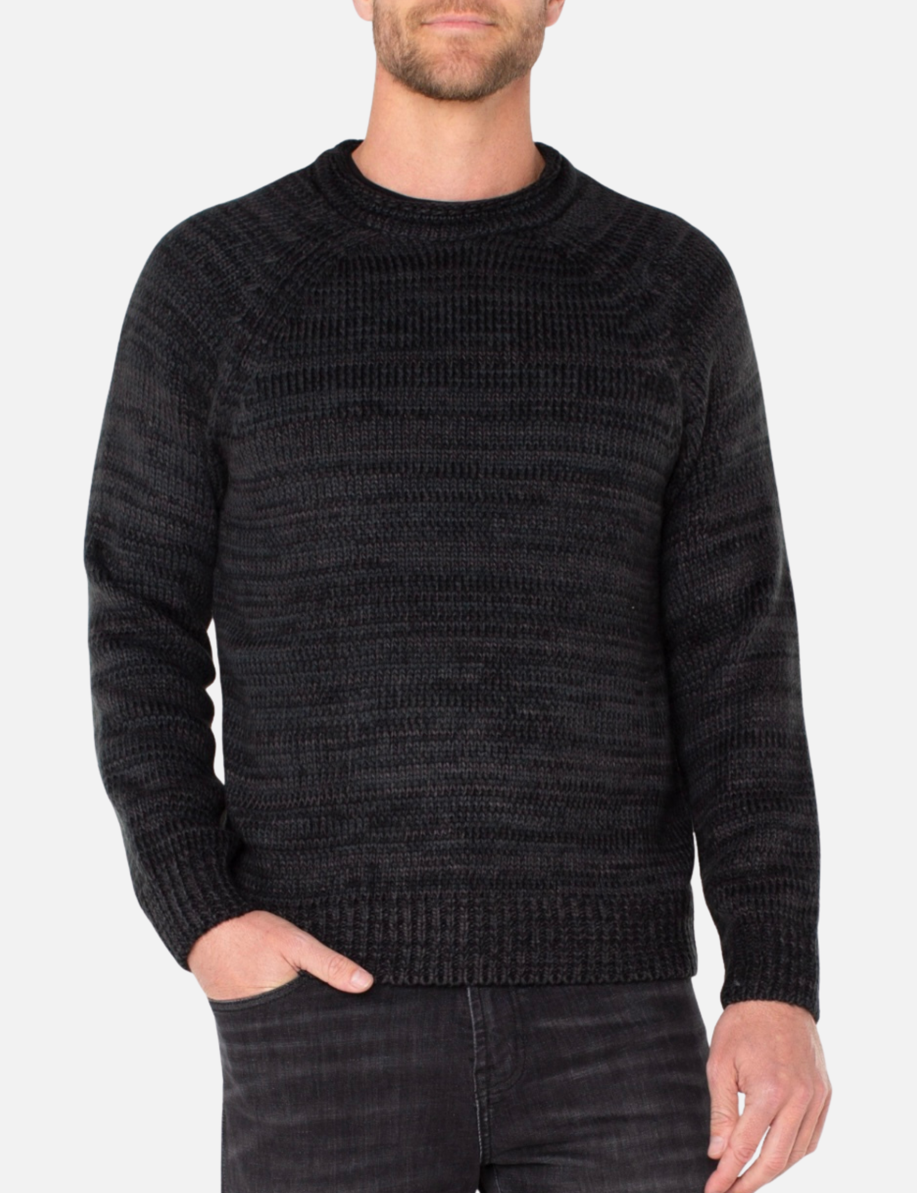 Liverpool Balsam Raglan Sweater Black Grey Gray Spruce Multicolor Winter Knitwear Knitted Tops for Men LS Long Sleeve Men’s Shirts Athens GA Georgia Kempt Menswear Store Near Me