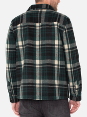 Liverpool Fraser Shirt Jacket Spruce Green Black Multicolor Plaid Pattern LS Long Sleeve Collared Button Down Winter Men’s Tops for Men Athens GA Georgi Kempt Menswear Store Near Me