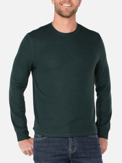 Liverpool Long Sleeve LS Crew Crewneck Winter Fall Tops Layers Layering Shirts for Men Closet Staples for Him Spruce Green Textured Top Athens GA Georgia Kempt Menswear Store Near Me