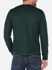 Liverpool Long Sleeve LS Crew Crewneck Winter Fall Tops Layers Layering Shirts for Men Closet Staples for Him Spruce Green Textured Top Athens GA Georgia Kempt Menswear Store Near Me