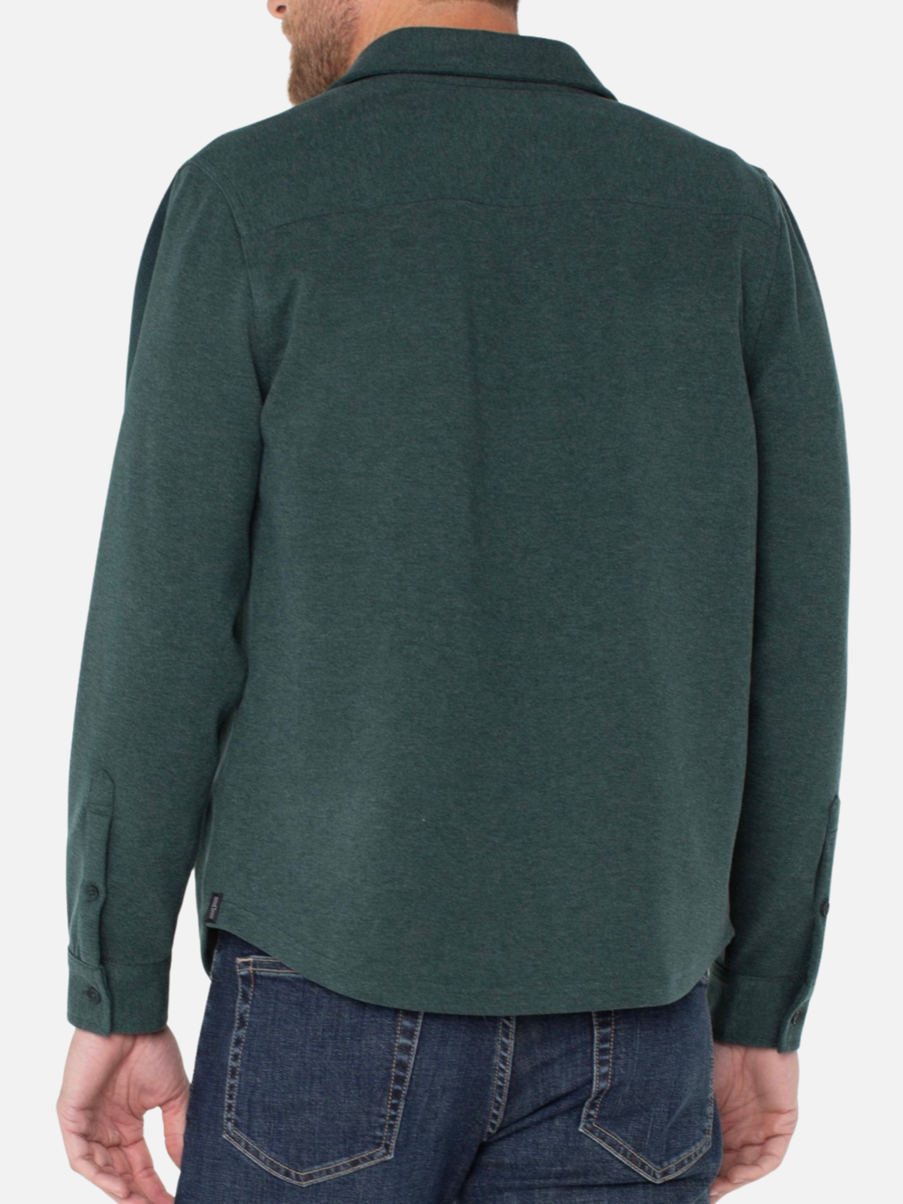 Liverpool Knit Flannel Men’s Tops for Men Spruce Green LS Long Sleeve Top for Guys Winter Holiday Shirts Collared Button Down Front Pockets Athens GA Georgia Kempt Menswear Store Near Me