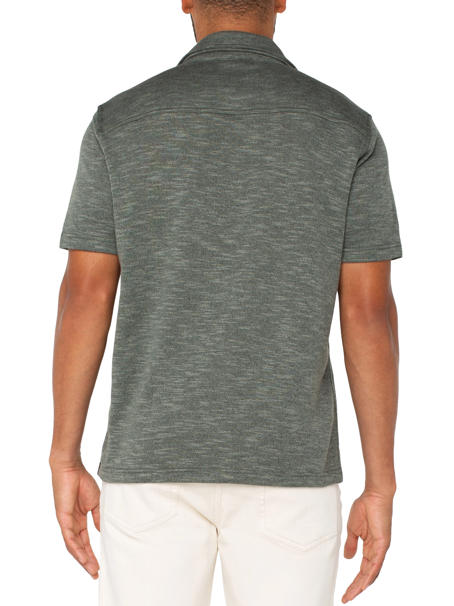 Liverpool Knit SS Button Up Heather Sage Shirt Kempt Mens Shop Athens Georgia