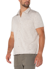 Hartford Knit Button Up Shirt - Light Oat
