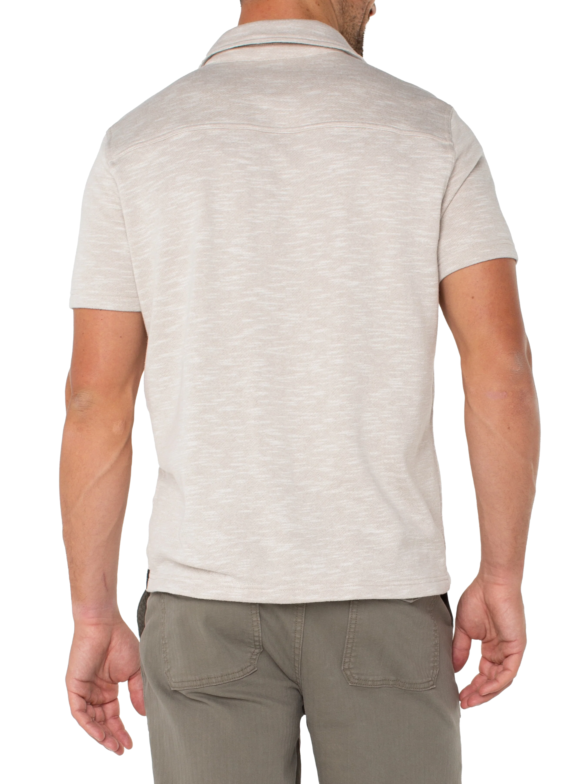 Hartford Knit Button Up Shirt - Light Oat