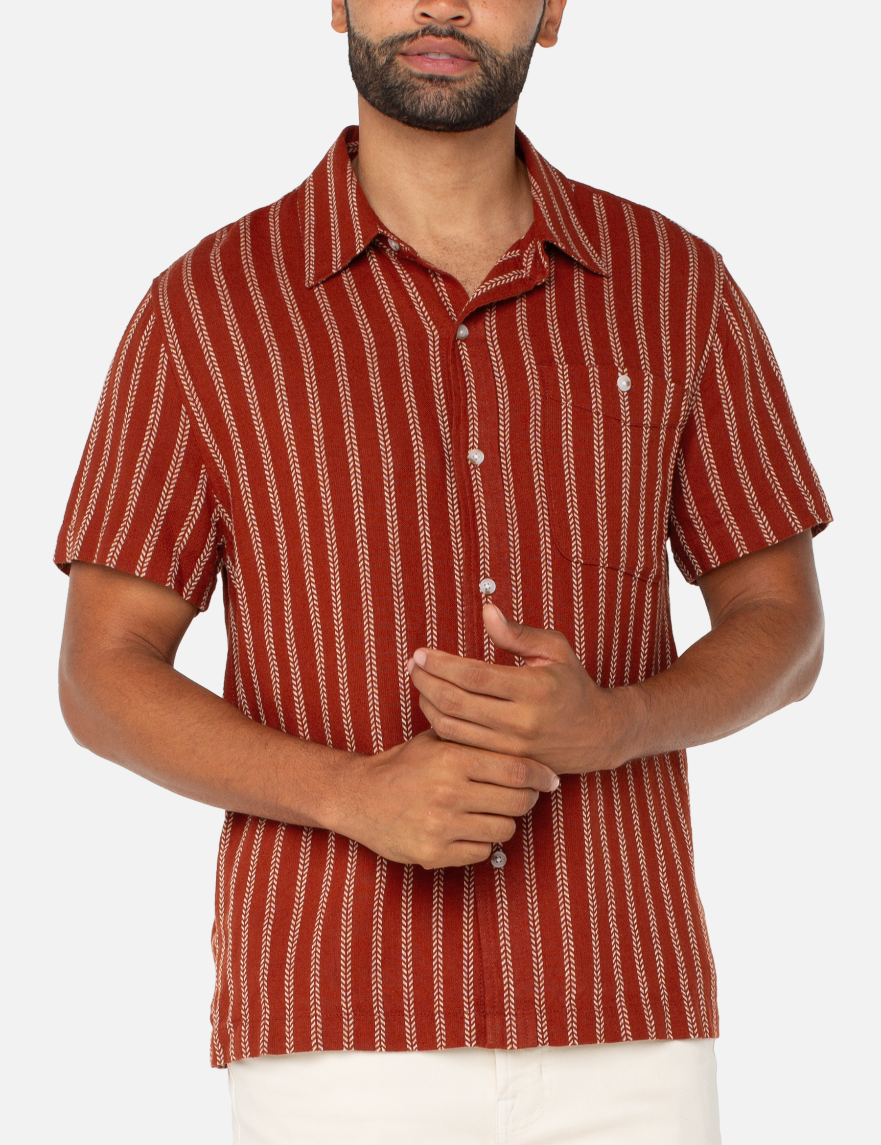 LiverpoolMensSSButtonUpShirtSaffronStripe.png