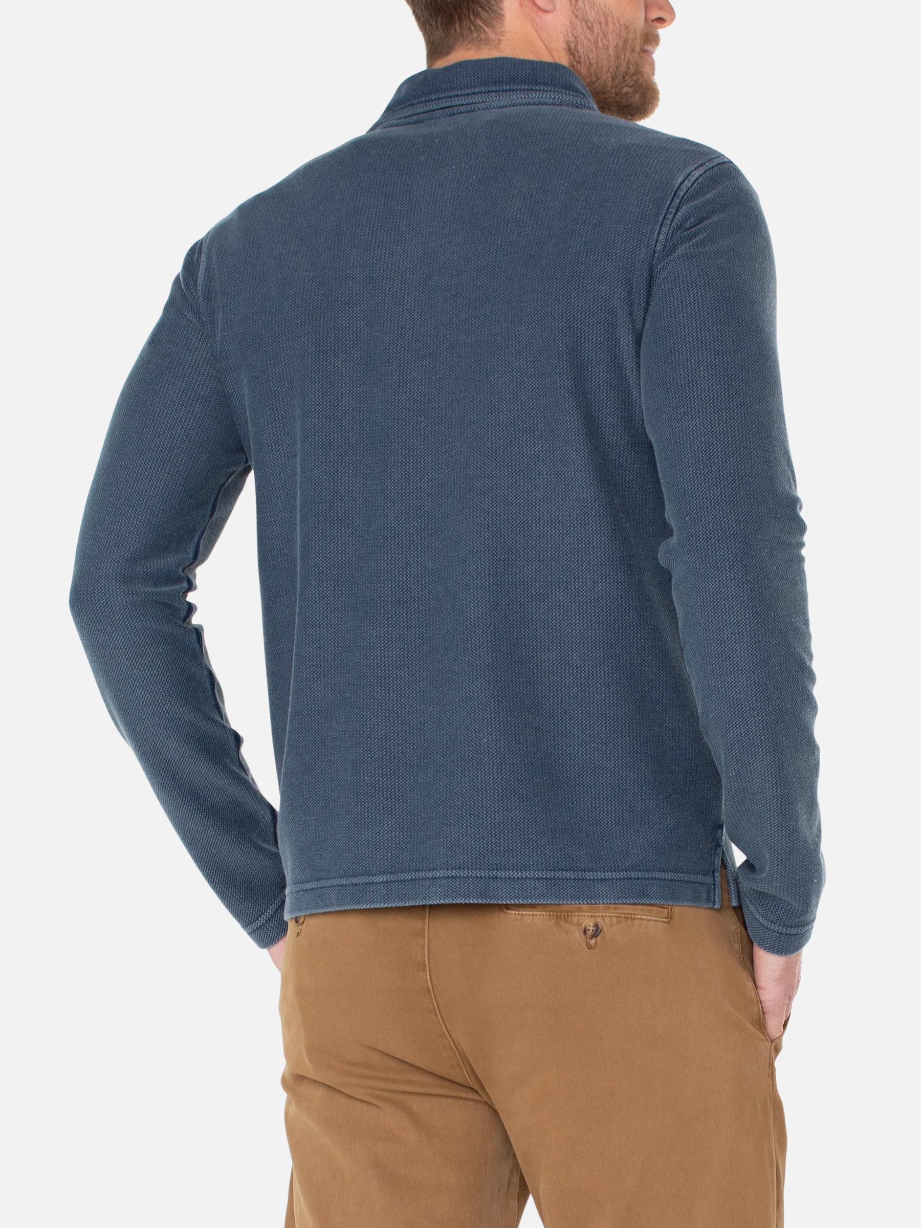 Liverpool LA Men’s Tops for Men Knit Knitted Polo Shirt LS Long Sleeve Midnight Blue Gray Athens GA Georgia Kempt Menswear Store Near Me