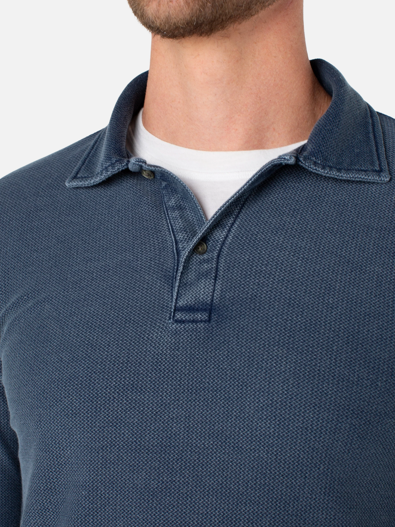 Liverpool LA Men’s Tops for Men Knit Knitted Polo Shirt LS Long Sleeve Midnight Blue Gray Athens GA Georgia Kempt Menswear Store Near Me