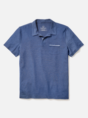 Marine Layer Air Pocket Polo Shirt Vintage Indigo SS Short Sleeve Collared Men’s Tops for Men Athens GA Georgia Menswear Store Near Me
