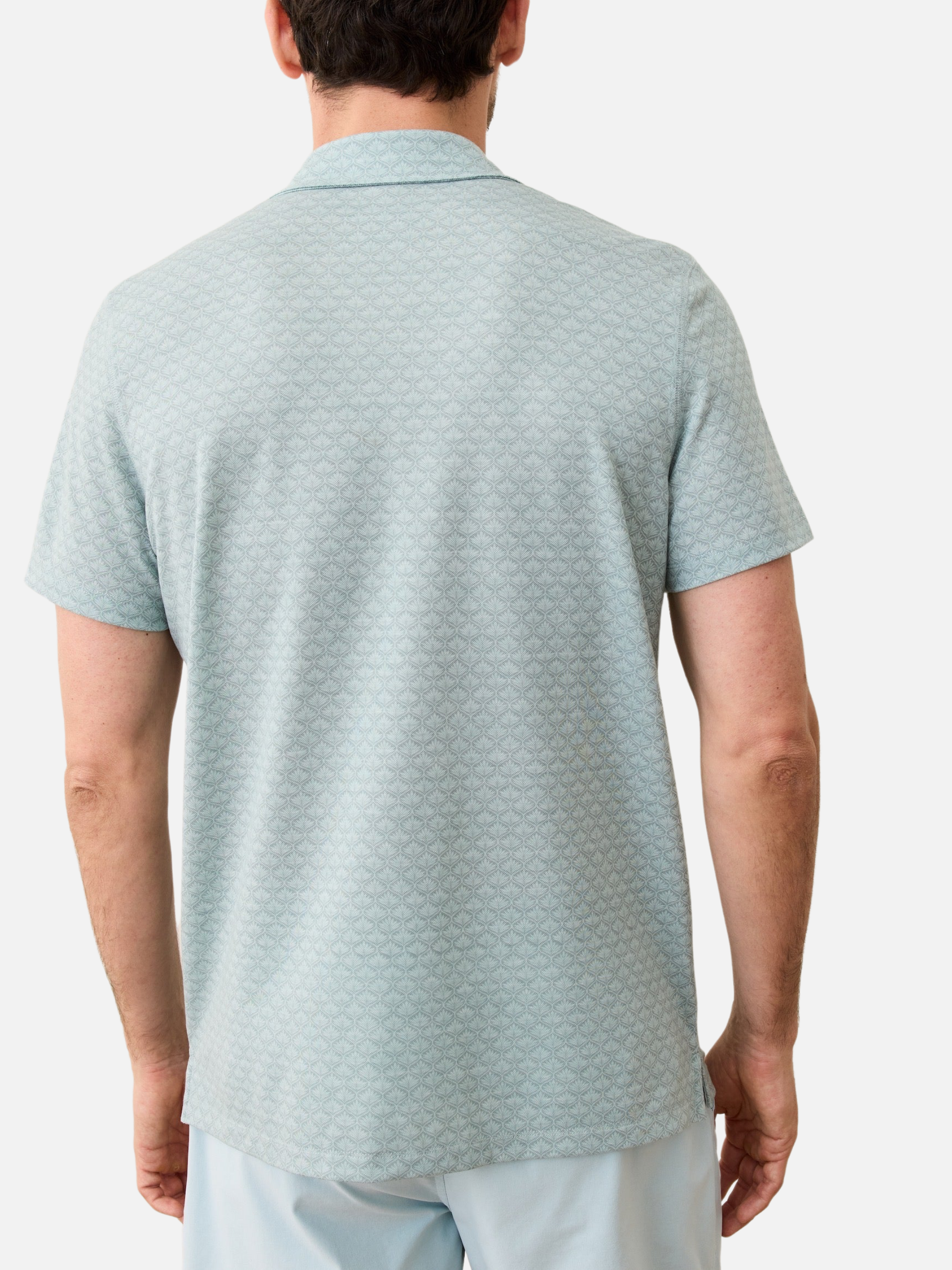 Marine Layer Air Polo Grey Mist Men's SS Short Sleeve Collared Shirt For Men Spring Summer Athens GA Georgia Kempt Menswear Store Near Me