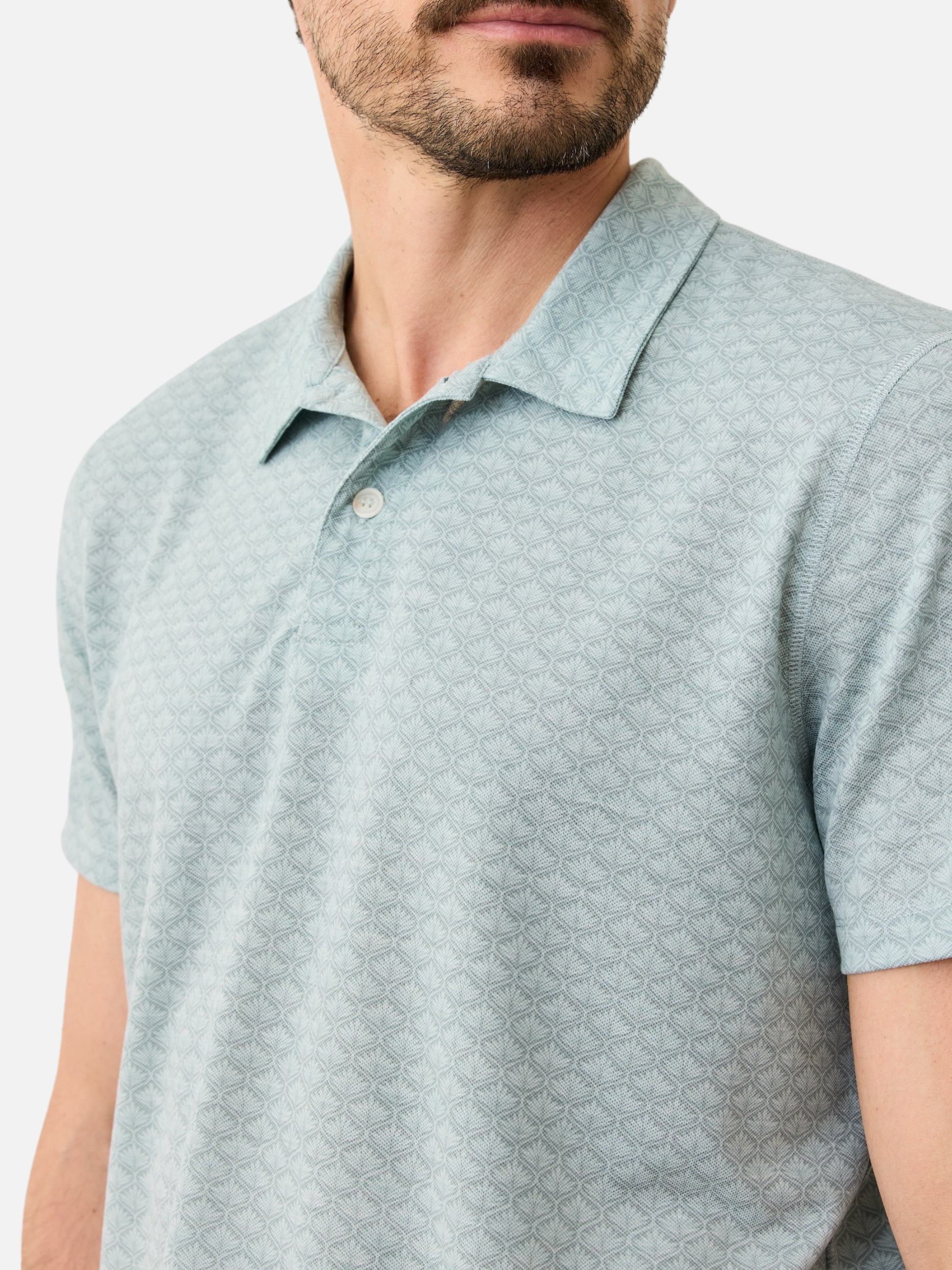 Marine Layer Air Polo Grey Mist Men's SS Short Sleeve Collared Shirt For Men Spring Summer Athens GA Georgia Kempt Menswear Store Near Me