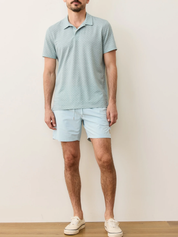 Marine Layer Air Polo Grey Mist Men's SS Short Sleeve Collared Shirt For Men Spring Summer Athens GA Georgia Kempt Menswear Store Near Me