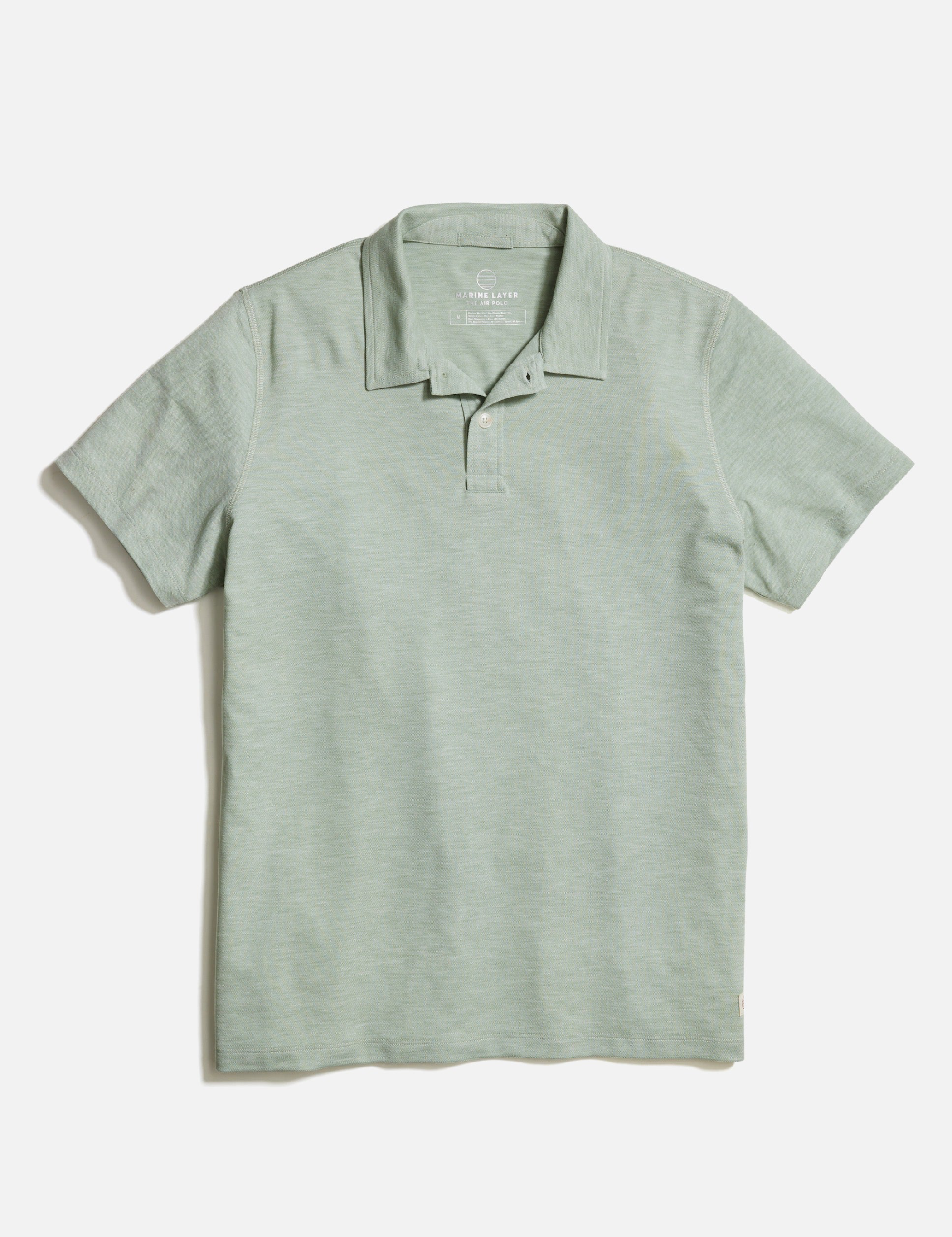 Marine Layer Air Polo Iceberg Green Light Pale Sage Collared Men’s Shirt for Men Athens GA Georgia Kempt Menswear Store Near Me Spring Summer 