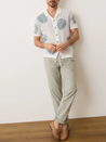 Marine Layer Asher Sweater Resort Shirt White Topaz Floral Design Spring Summer Collared Button Up Shirt for Men Men’s Tops Athens GA Georgia Kempt Menswear Store Near Me