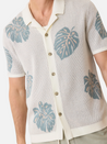 Marine Layer Asher Sweater Resort Shirt White Topaz Floral Design Spring Summer Collared Button Up Shirt for Men Men’s Tops Athens GA Georgia Kempt Menswear Store Near Me
