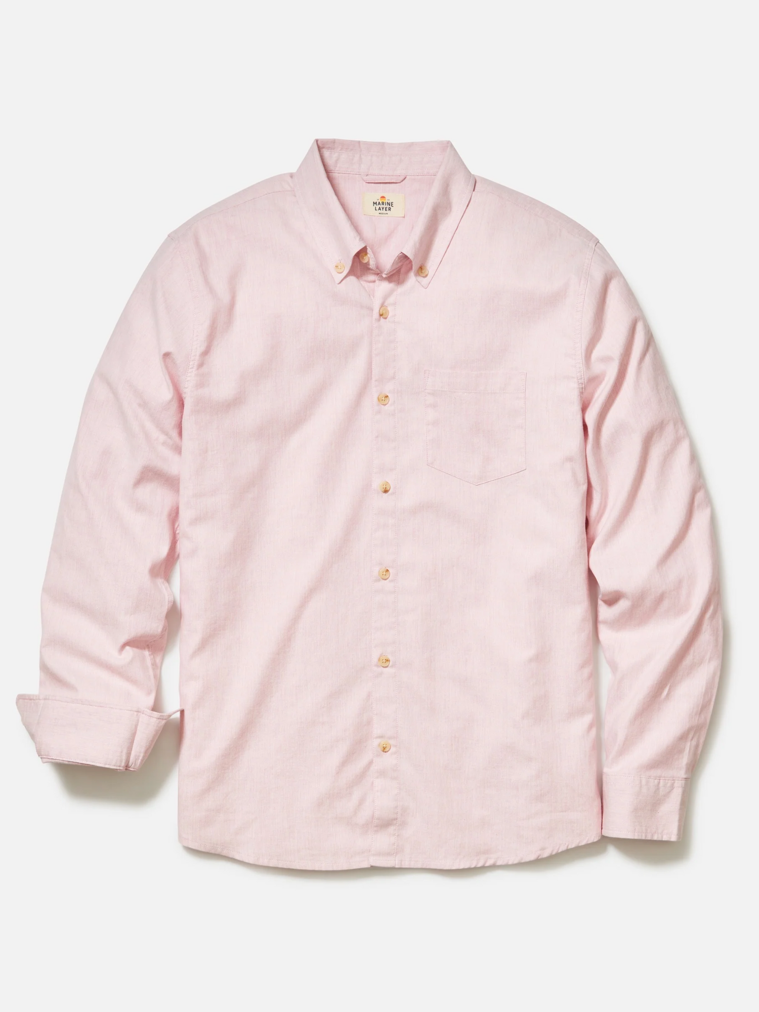 Marine Layer California Oxford Shirt Spring Summer Men’s Top for Men LS Long Sleeve Button Down Collared Top Rose Pink Athens GA Georgia Kempt Menswear Store Near Me