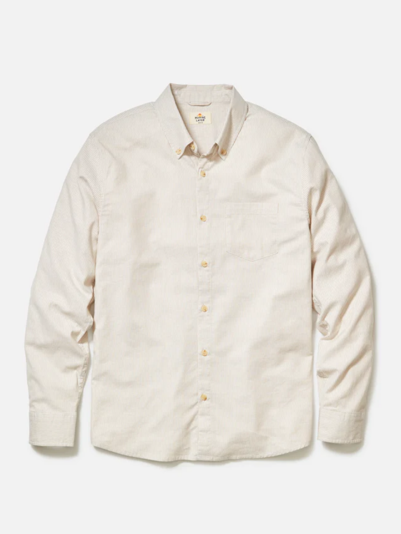 Marine Layer California Oxford - Warm Cream Stripe