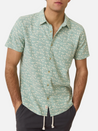 Marine Layer Classic Stretch Selvage Shirt SS Short Sleeve Green Palm Floral Print Collared Button Casual Men’s Top for Men Athens GA Georgia Kempt Menswear Store Near Me