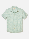 Marine Layer Classic Stretch Selvage Shirt SS Short Sleeve Green Palm Floral Print Collared Button Casual Men’s Top for Men Athens GA Georgia Kempt Menswear Store Near Me