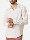 Marine Layer Classic Stretch Selvage Shirt Natural Cream White Soft Comfortable Breathable Men’s Top for Men Athens GA Georgia Kempt Menswear Store Near Me