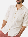 Marine Layer Classic Stretch Selvage Shirt Natural Cream White Soft Comfortable Breathable Men’s Top for Men Athens GA Georgia Kempt Menswear Store Near Me