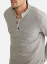 Marine Layer Clayton Textured Pullover Grey Gray Texture LS Long Sleeve Men’s Polo Top Athens GA Georgia Kempt Menswear Store Near Me