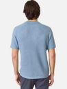 Marine Layer Conrad Sweater Polo SS Short Sleeve top for Men Blue Washed Indigo Johnny Collar Athens GA Georgia Kempt Menswear Store Near Me