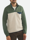 Marine Layer Corbet Quilted Colorblock Pullover Quarter Zip Collared Front Pocket With Clasp Olive Green Oatmeal Cream Navy Trimming Men’s Top Outerwear Athens GA Georgia Kempt Menswear Store Near Me