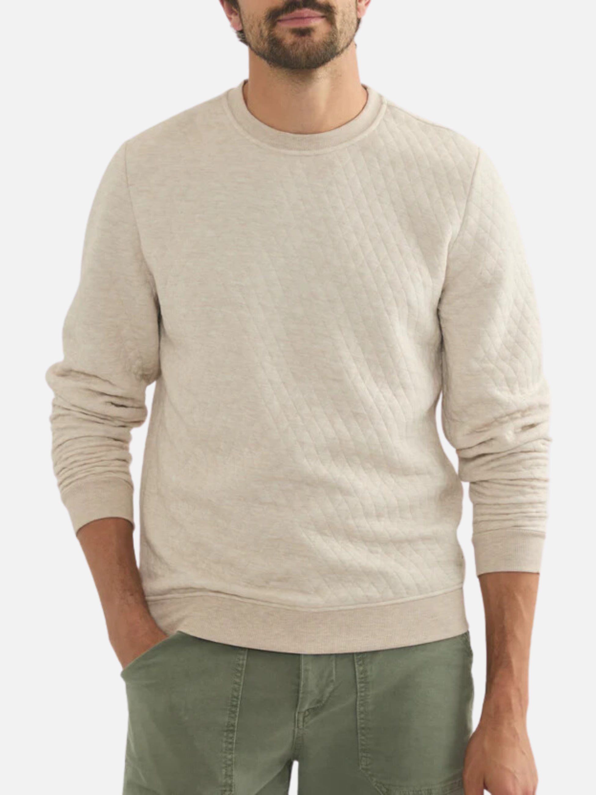 Quilted crewneck best sale