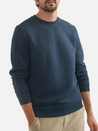 Marine Layer Corbet Quilted Crewneck Men’s LS Long Sleeve Blue Soft Top Athens GA Georgia Kempt Menswear Store Near Me