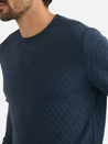 Marine Layer Corbet Quilted Crewneck Men’s LS Long Sleeve Blue Soft Top Athens GA Georgia Kempt Menswear Store Near Me