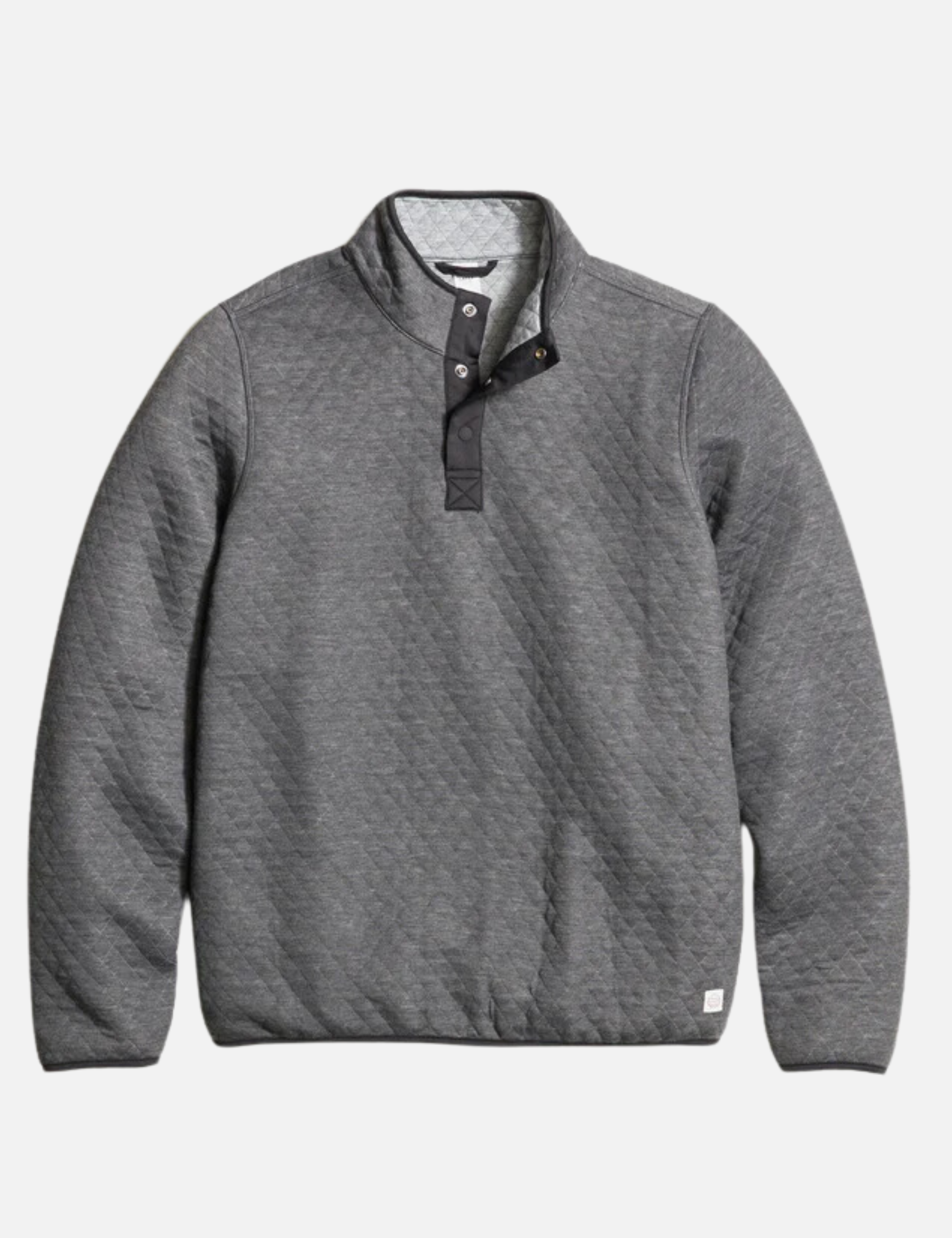 Marine Layer Corbet Reversible Pullover Charcoal Mid Heather Gray Soft Quilted Quarter Zip Outerwear Layering Athens GA Georgia Kempt Menswear Store Near Me