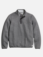 Marine Layer Corbet Reversible Pullover Charcoal Mid Heather Gray Soft Quilted Quarter Zip Outerwear Layering Athens GA Georgia Kempt Menswear Store Near Me