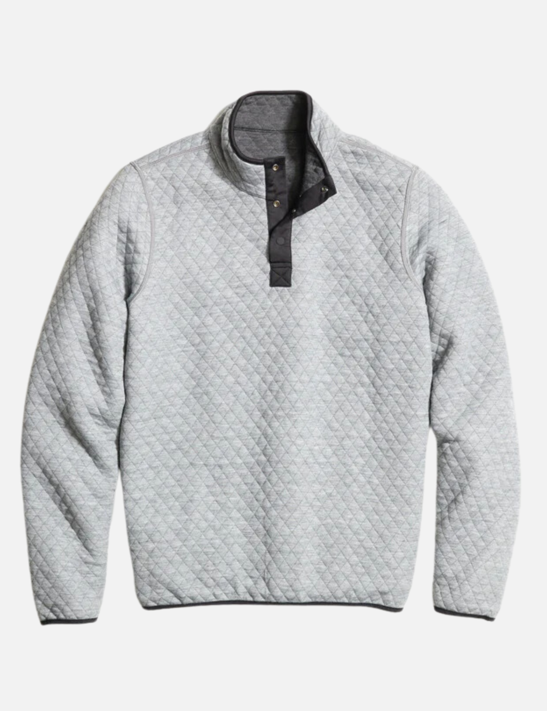 Marine Layer Corbet Reversible Pullover Charcoal Mid Heather Gray Soft Quilted Quarter Zip Outerwear Layering Athens GA Georgia Kempt Menswear Store Near Me