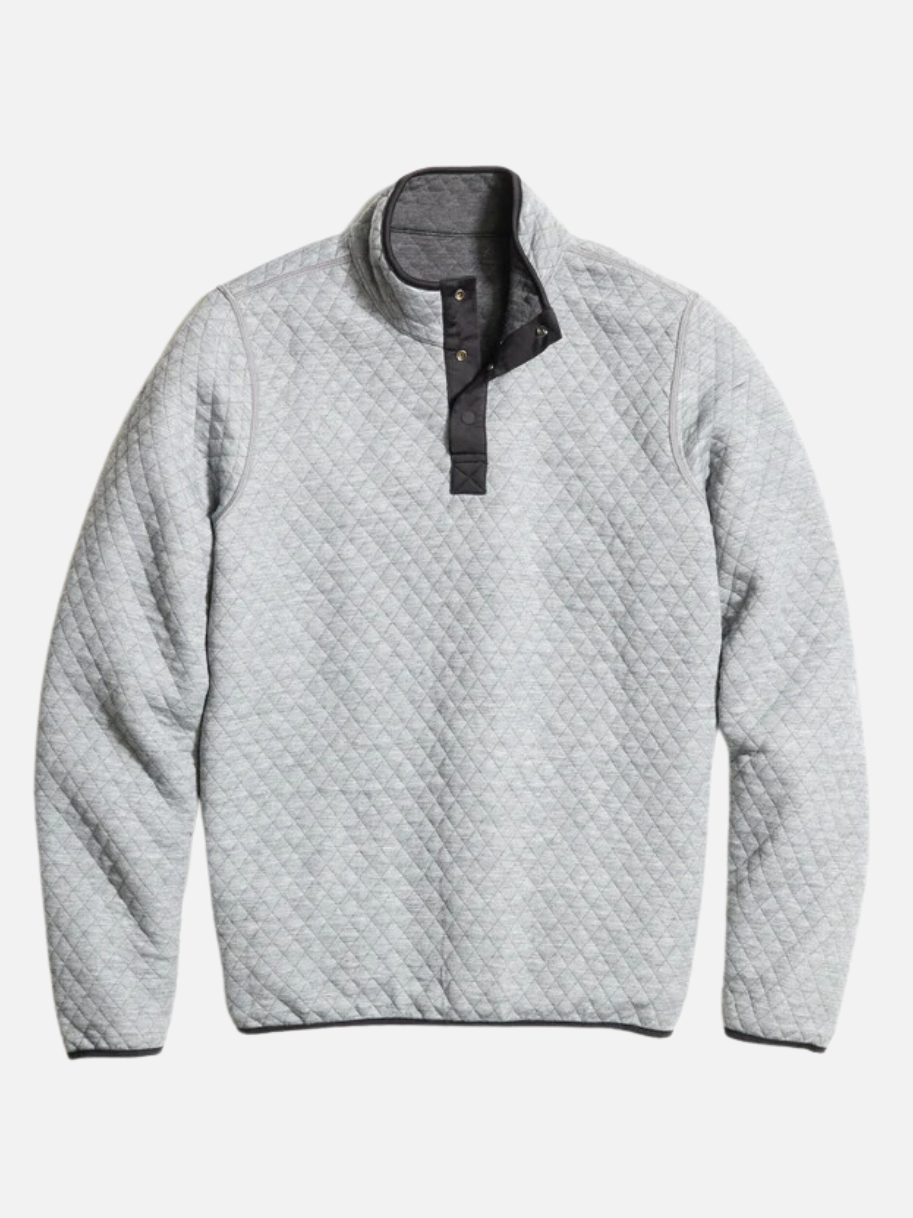 Marine Layer Corbet Reversible Pullover Charcoal Mid Heather Gray Soft Quilted Quarter Zip Outerwear Layering Athens GA Georgia Kempt Menswear Store Near Me