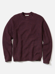 Marine Layer Inverness Crew Sweater LS Long Sleeve Fall Winter Tops for Men Men’s Shirts Knit Knitwear Athens GA Georgia Kempt Menswear Store Near Me Sangria Veneer