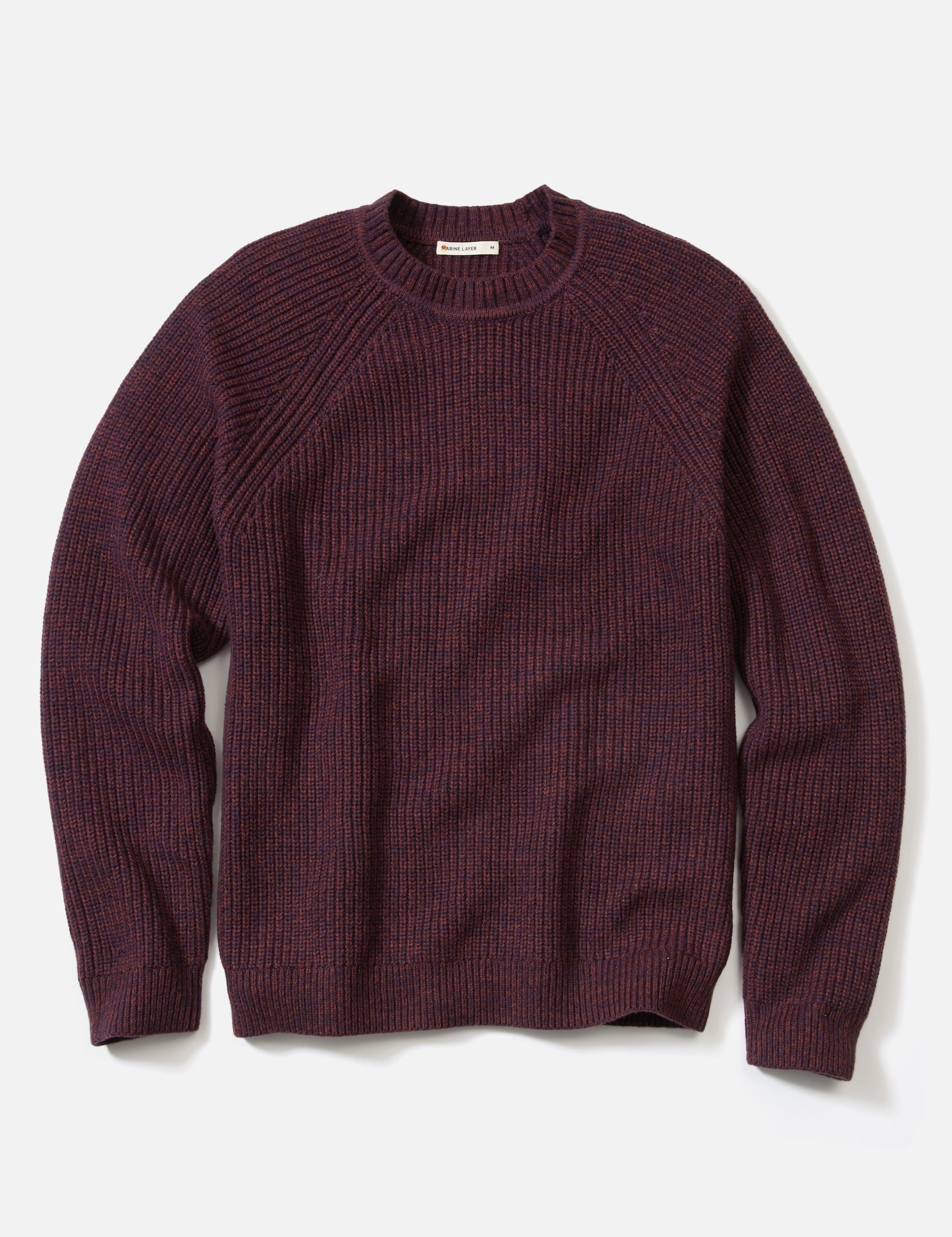 Marine Layer Inverness Crew Sweater LS Long Sleeve Fall Winter Tops for Men Men’s Shirts Knit Knitwear Athens GA Georgia Kempt Menswear Store Near Me Sangria Veneer