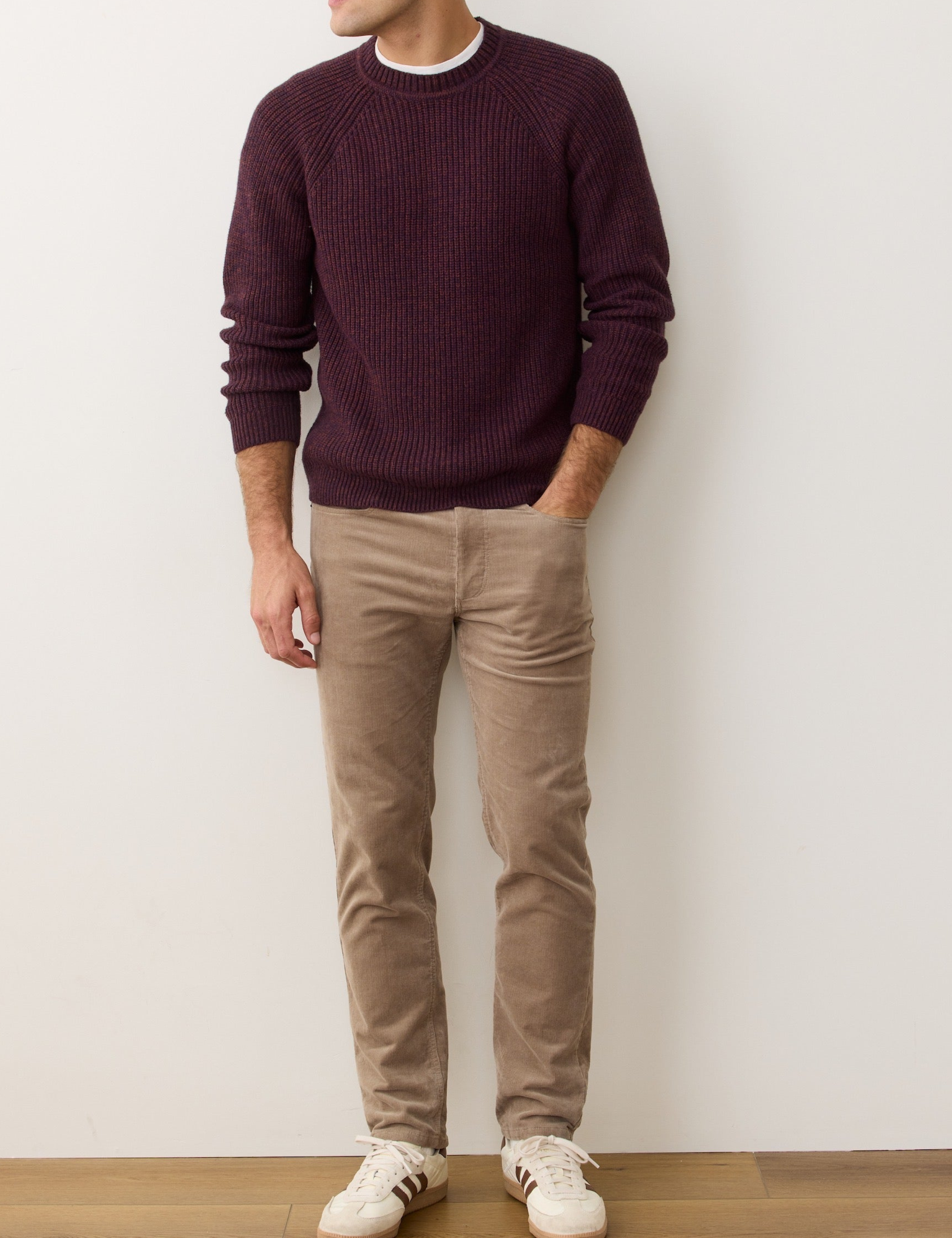 Marine Layer Inverness Crew Sweater LS Long Sleeve Fall Winter Tops for Men Men’s Shirts Knit Knitwear Athens GA Georgia Kempt Menswear Store Near Me Sangria Veneer