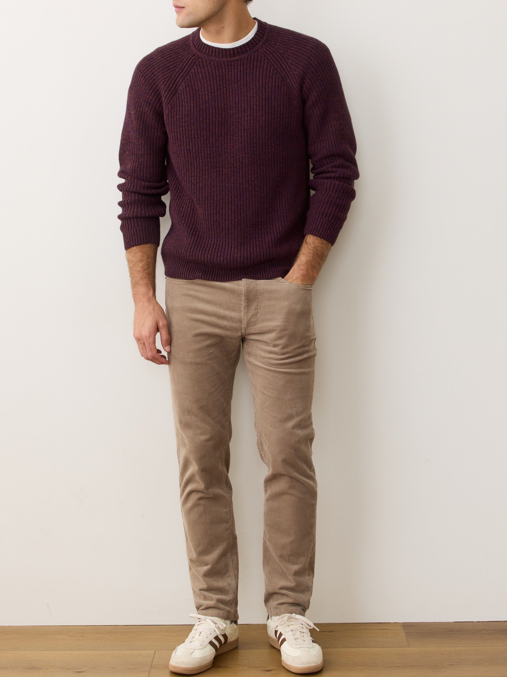 Marine Layer Inverness Crew Sweater LS Long Sleeve Fall Winter Tops for Men Men’s Shirts Knit Knitwear Athens GA Georgia Kempt Menswear Store Near Me Sangria Veneer