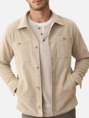 Marine Layer Max Moleskin Overshirt Taupe Cream LS Long Sleeve Collared Button Up Men’s Fall Winter Top Tops for Men Athens GA Georgia Kempt Menswear Store Near Me