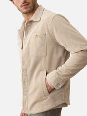 Marine Layer Max Moleskin Overshirt Taupe Cream LS Long Sleeve Collared Button Up Men’s Fall Winter Top Tops for Men Athens GA Georgia Kempt Menswear Store Near Me