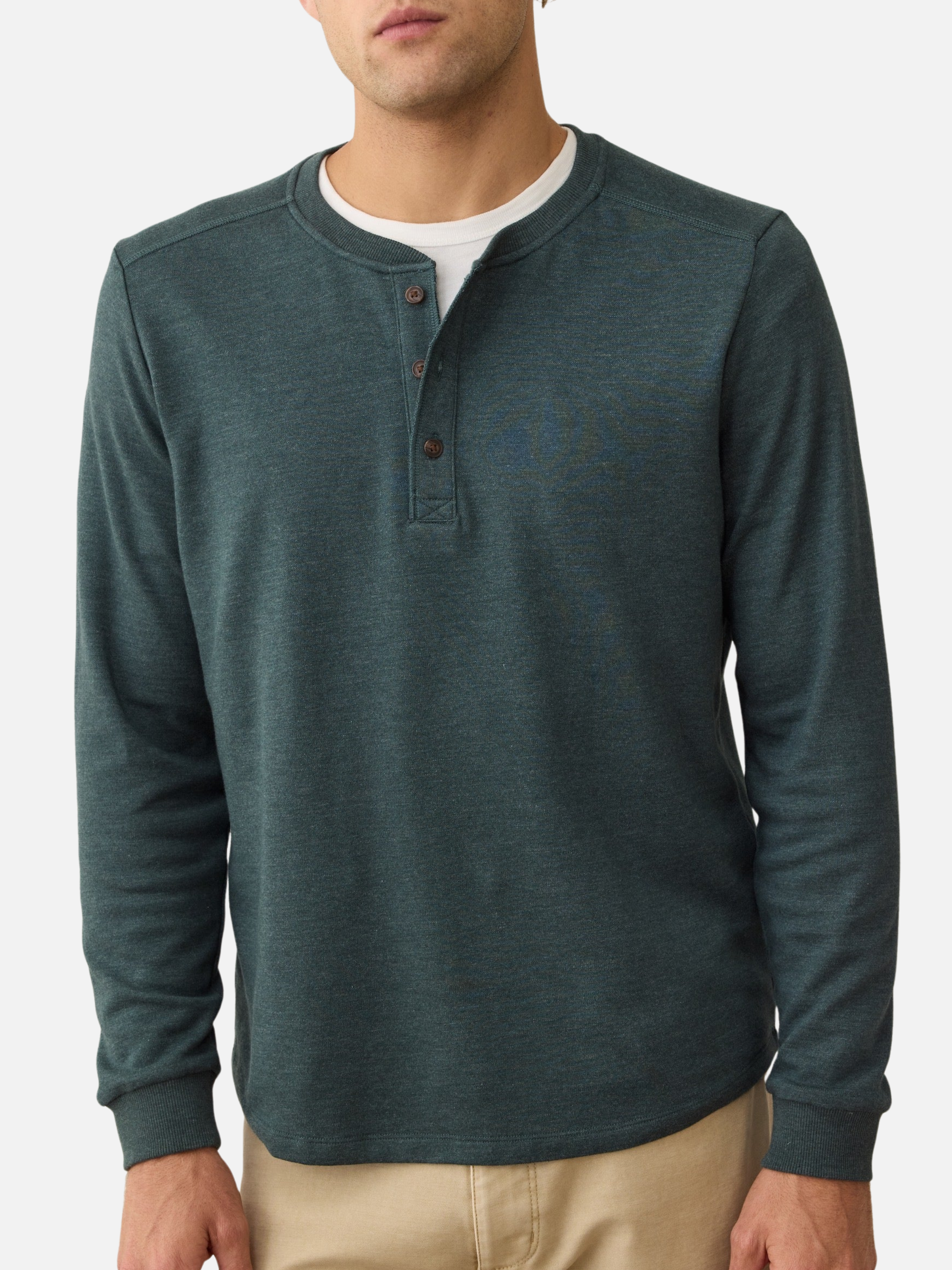 Marine Layer Pacifica Stretch Soft Henley LS Long Sleeve Shirt Top Green Gables Blue Men’s Fall Winter Tops for Men Athens GA Georgia Kempt Menswear Store Near Me