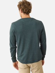 Marine Layer Pacifica Stretch Soft Henley LS Long Sleeve Shirt Top Green Gables Blue Men’s Fall Winter Tops for Men Athens GA Georgia Kempt Menswear Store Near Me