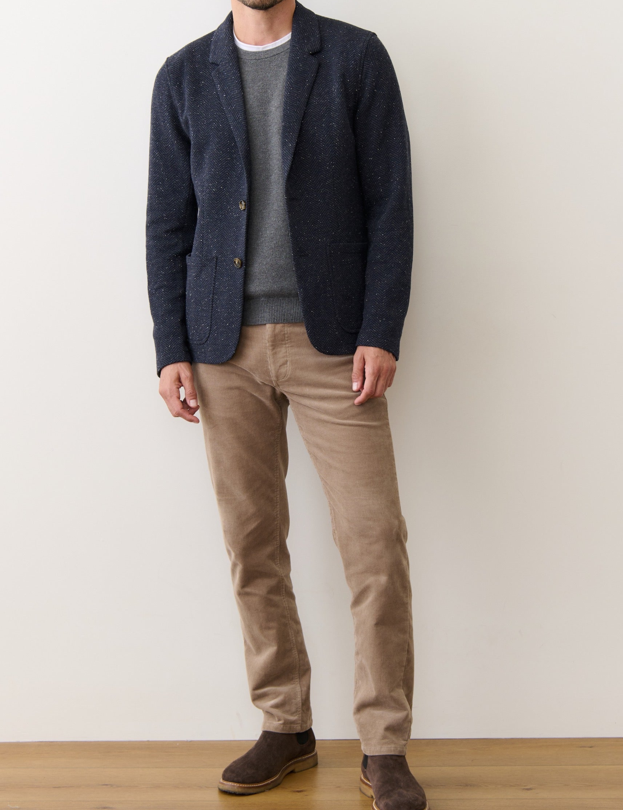 Marine Layer Pacifica Stretch Twill Blazer Unconstructed Navy Herringbone Fall Winter Men’s Tops for Men Athens GA Georgia Kempt Menswear Store Near Me