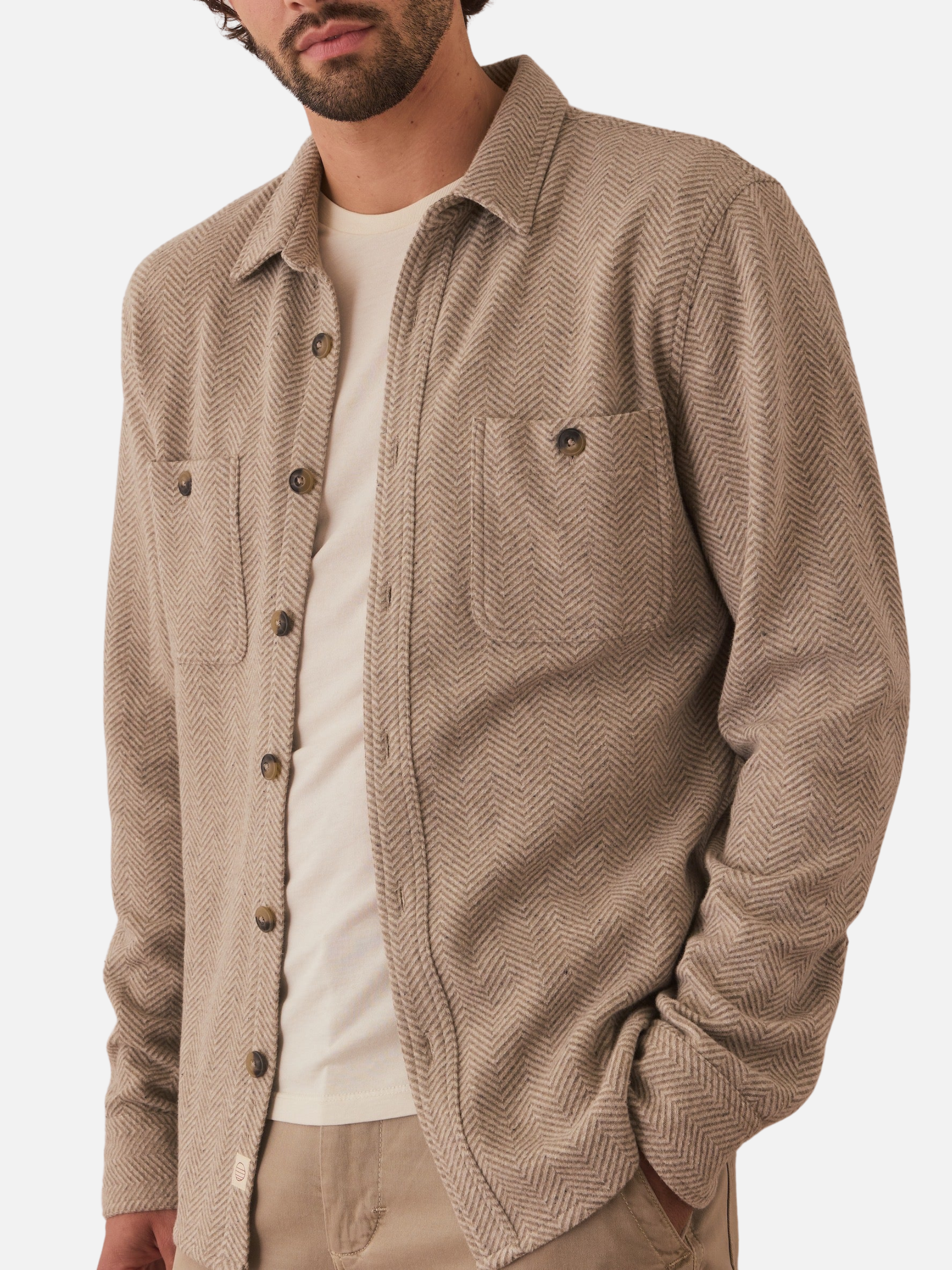 シェリエherringbone shirt layered like skir シェリエherringbone shirt layered like skir