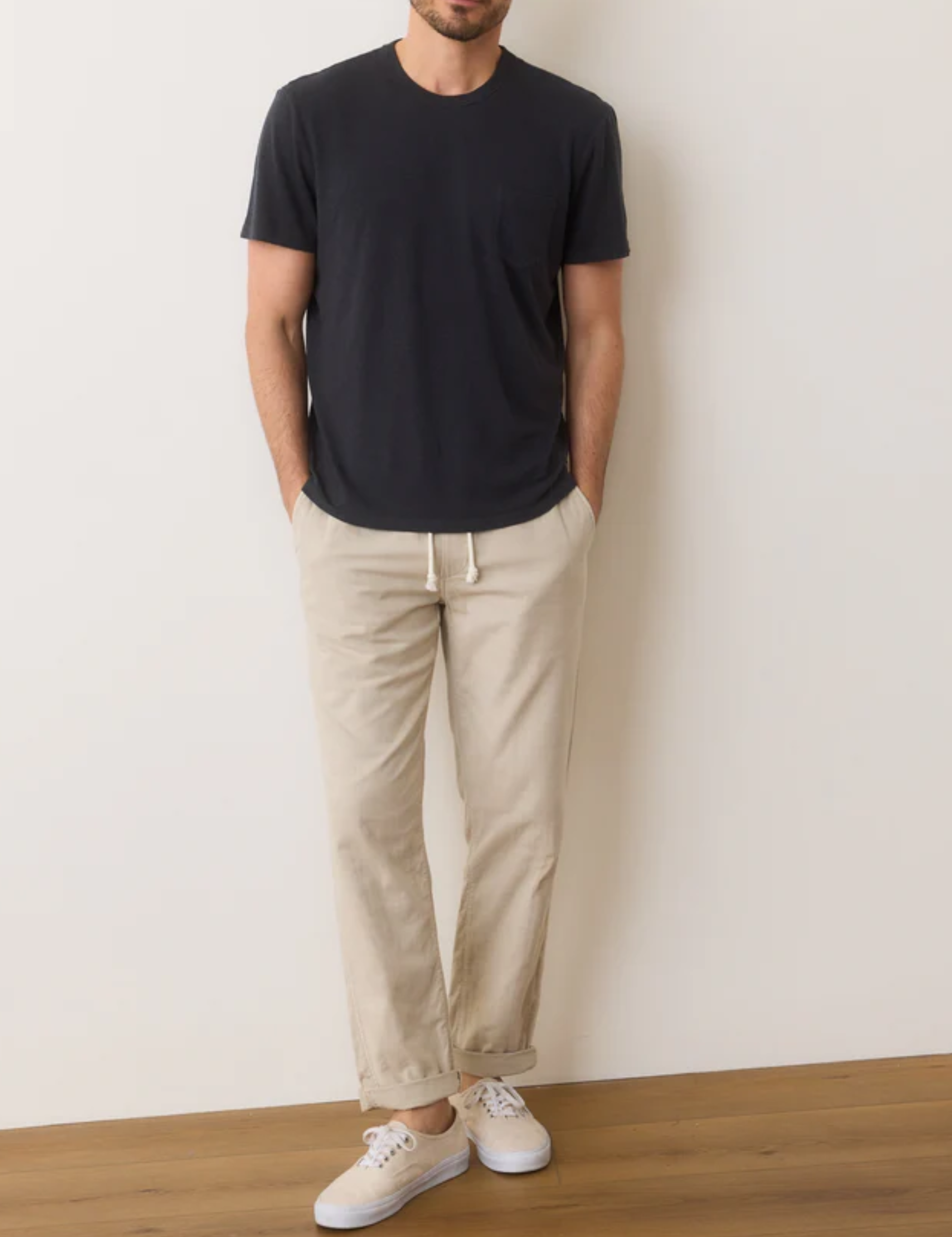 Marine Layer Relaxed Hemp Cotton Plain Simple Tee Faded Black Men’s Staple Closet T-Shirt Tops for Men Athens GA Georgia Kempt Menswear Store Near Me