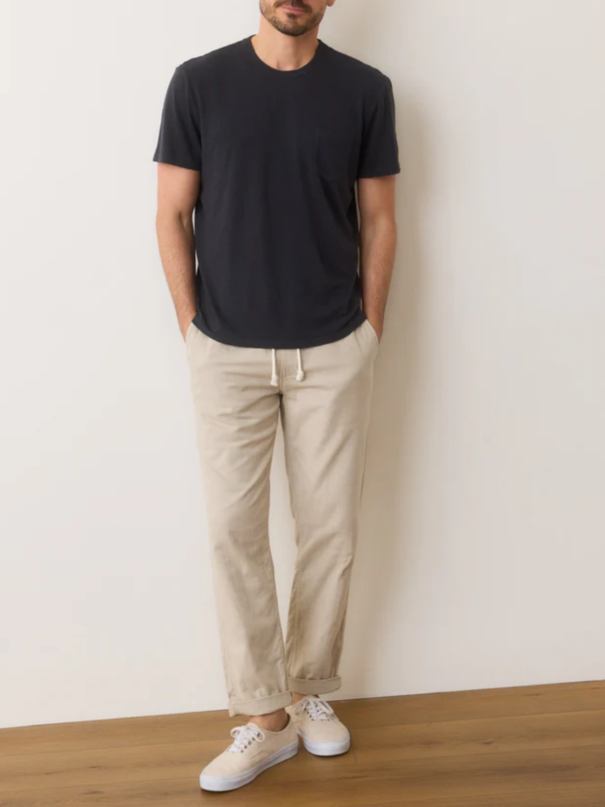 Marine Layer Relaxed Hemp Cotton Plain Simple Tee Faded Black Men’s Staple Closet T-Shirt Tops for Men Athens GA Georgia Kempt Menswear Store Near Me