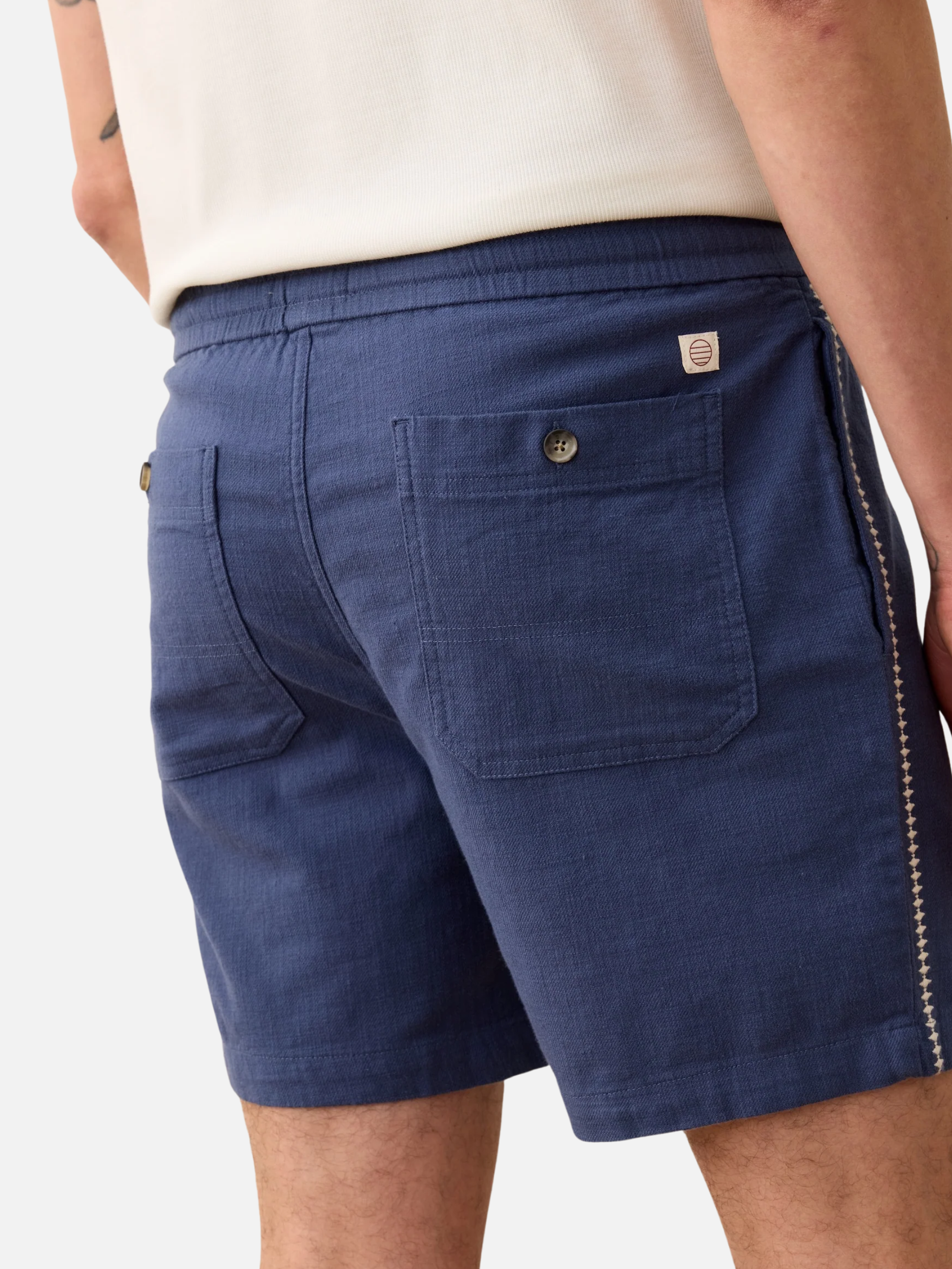 Marine Layer Saturday 6” Beach Short Vintage Indigo Blue Contrast Stitch Men’s Bottoms for Men Athens GA Georgia Kempt Menswear Store Near Me