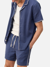 Marine Layer Saturday 6” Beach Short Vintage Indigo Blue Contrast Stitch Men’s Bottoms for Men Athens GA Georgia Kempt Menswear Store Near Me